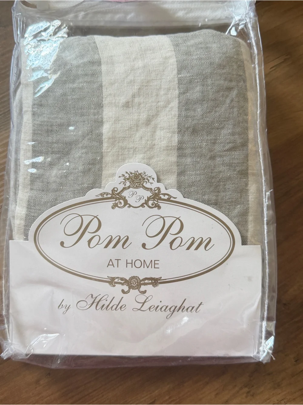 Pom Pom at Home Linen Stripe Duvet Cover in Cream and Tan